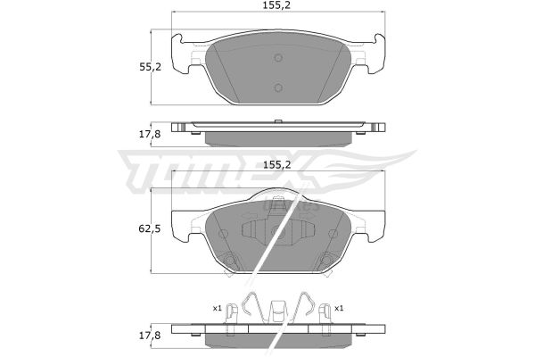 TOMEX BRAKES Piduriklotsi komplekt,ketaspidur TX 17-51